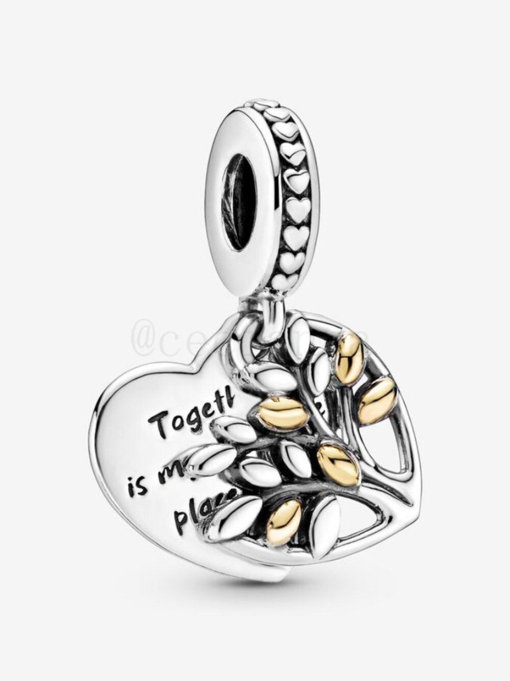 Pandora Two-Tone Family Tree Heart Dangle Charm